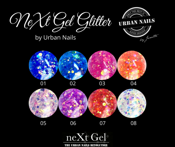 NeXt Gel Glitter 1 t/m 8